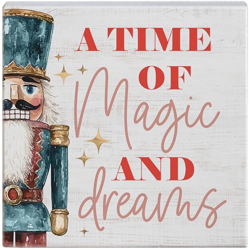 Simply Said, INC Magic and Dreams STS2585 Nussknacker-Schild, klein, quadratisch, 13,3 cm, Weihnachtsfeiertag, hergestellt in den USA von Simply Said, INC