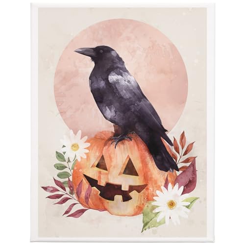 Simply Said, INC WC1208A Raven Pumpkin verpackte Leinwand, 30,5 x 22,9 cm, Herbst/Halloween, rustikales Bauernhaus, ästhetische Dekoration, hergestellt in den USA von Simply Said, INC
