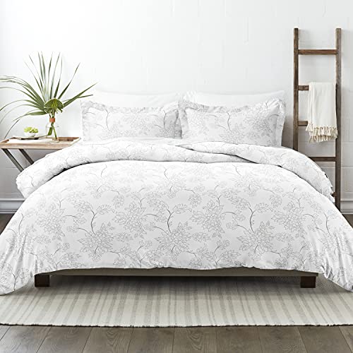 ienjoy Home Gemustertes Bettbezug-Set, Queen-Size-Bett, Grau von Linen Market