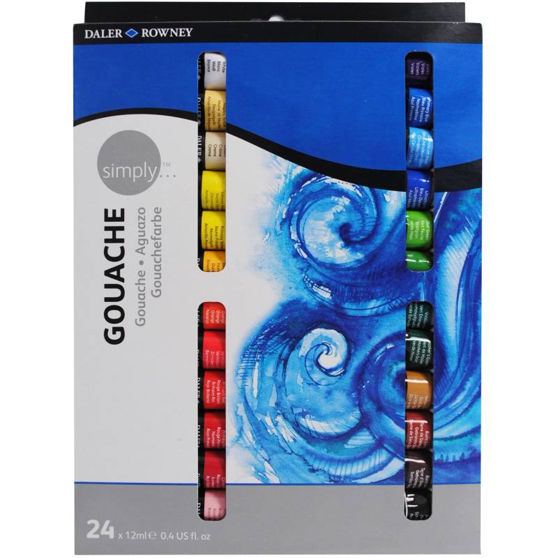 Daler-Rowney Simply Gouache-Set mit 24 x 12 ml Farbtuben von Simply