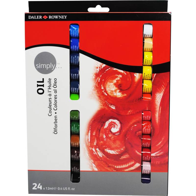 Daler-Rowney Simply Ölfarben-Set mit 24 x 12 ml Farbtuben von Simply