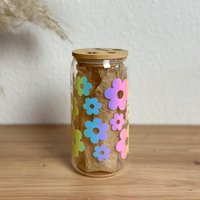 Daisy Kaffeebecher To Go Im Regenbogen Design | Glasbecher Glas Mit Strohhalm Kaffee Smoothie Deckel Daisy Kaffeebecher To Go Im Regenbogen Design | Glasbecher Glas Mit Strohhalm Kaffee Smoothie Deckel von SimplyAnnaDesign