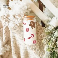 Kaffeebecher Weihnachten | Glasbecher To Go Glas Mit Strohhalm Trinkbecher Teeglas Groß von SimplyAnnaDesign