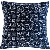 Navy Blau Wald Hirsch Weihnachten Schneeflocke Kissenbezug 14 "16" 18"20"22"24" von SimplyDivineThings