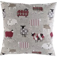 Patchwork Schaf Rot Grau Kissenbezug 14" 16" 18" 20" von SimplyDivineThings