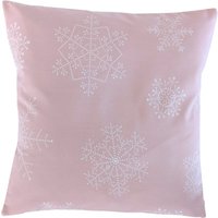 Schneeflocken Rosa Und Weiß Weihnachten Kissenbezug 16" von SimplyDivineThings