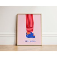 Ciao Bella, Quirky Wall Print, Bunt Poster, Wohnwand Kunst, Schlafzimmer Wand Wohnung Wand, Trendy Zuhause, Ungerahmt von SimplyExtraJordanary