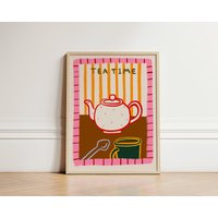Tee Druck, Retro Wandkunst, Küche Bunte Poster, Ungerahmt von SimplyExtraJordanary