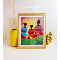 11 X 14 Kunstdruck, "Love Diese Wassermelonen, Wassermelone Food Art, Afrocentric Küchenkunst Sommer Erinnerung, Geschenke Unter 50 von SimplyGailDecoArts