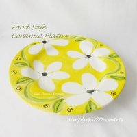 Blumen Wirbelt Und Blätter Lebensmittel Sicher Handbemalte Keramik Teller Geschirr Einzigartige Geschenke Blumen Wirbelt Und Blätter Lebensmittel Sicher Handbemalte Keramik Teller Geschirr Einzigartige Geschenke von SimplyGailDecoArts