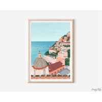 Amalfiküste, Amalfiküste Druck, Poster, Kunst, Italien, Italien Amalfidruck, Positano Italy, Reisedruck von SimplyKatyprints