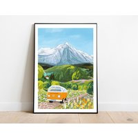 Campervan Druck, Kunstdruck, Kunst, Poster, Reiseplakat, Reisekunst, Reisedruck von SimplyKatyprints