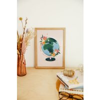 Die Welt Kunstdruck, Erde Kinderzimmer Wandkunst, Dekor, Druck, Globus Druck von SimplyKatyprints