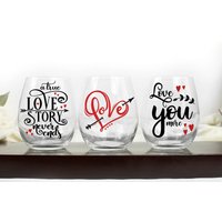 Liebe/Valentinstag Stemless Weinglas von SimplyKraftedbyKay