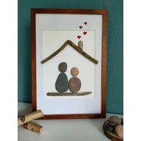 steinbild "Familie Haus" Kieselsteinbild Einzugsgeschenk Treibholz Liebe A4 steinbild "Familie Haus" Kieselsteinbild Einzugsgeschenk Treibholz Liebe A4 von SimplyMaWi