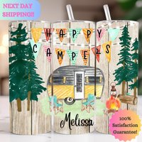 Benutzerdefinierte Camping Urlaub Becher, Personalisierte Glückliche Camper, Familienurlaub Sommer Becher Name von SimplyMagnoliaMarket