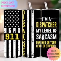 Dispatcher Becher, Lustiger Dispatcher, Dünne Gelbe Linie, Benutzerdefinierte 20 Unzen Geschenk von SimplyMagnoliaMarket
