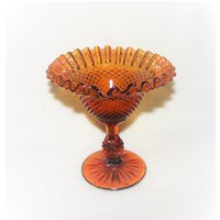 1960Er Bernstein, Gekräuselter Diamantspitzen-Sockel, Handgefertigt in Portugal von SimplyMarvelousMary