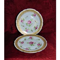 Rar Zwei 1900Er Royal Bayreuth Porzellan Teller Rob347 Vergoldet Mit Rosen von SimplyMarvelousMary