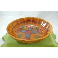 Schöne Mcm Usa Pottery #916 Servierschale/Obstschale Mit Tropfglasur Und Farbenfrohem Design. Kaum Muster Zu Finden von SimplyRight4You