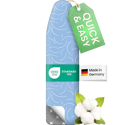 SimplySmooth Premium Bügelbrettbezug 110x30 I OEKOTEX100 I Made IN Germany I Bügeltischbezug I Komfortpolster I Bügelbezug für 108-115 x 30-45cm Bügelbrett Bezug für Dampfbügelstation I Größe S von SimplySmooth