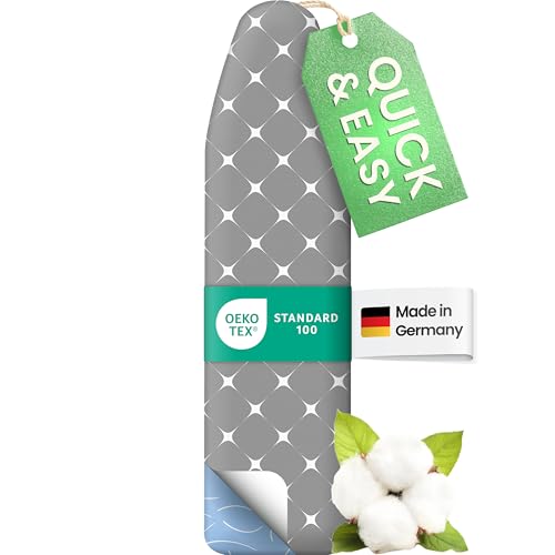 SimplySmooth Premium Bügelbrettbezug 150x50 I OEKOTEX100 I Made IN Germany I Bügeltischbezug I Komfortpolster I Bügelbezug für 145-150x45-50cm Bügelbrett Bezugfür Dampfbügelstation I Größe XXL von SimplySmooth