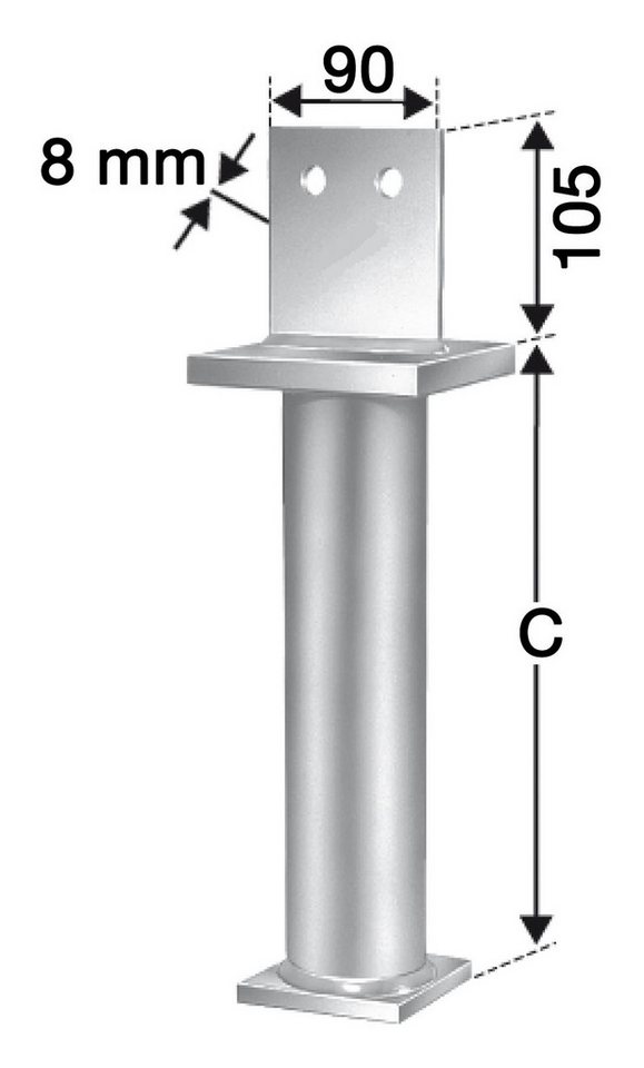 Simpson Strong-Tie® Pfostenträger, Stützenfuß PISMAXIG-B SST von Simpson Strong-Tie®