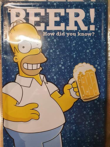 Blechschild Beer, how did you know? Bier Simpsons 20 x 30cm Reklame Retro Blech 121 von Simpsons