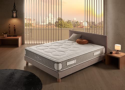 Taschenfederkernmatratze Royal Madeira 120X200 - 25 cm Hoch - Widerstandsfähig gegen Verschmutzungen und Dehnung - Punktelastische Unterstützung – Hybrid Matratze – Climate Zone - Härtegrad H3 von Simpur Low Cost