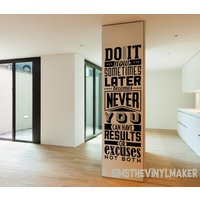Retro Motivierende Zitat Aufkleber, Tun Es Jetzt Manchmal Später Wird Nie, Büro-Vinyl-Aufkleber, Leben Inspirierende Wandbild Aufkleber von SimsTheVinylMaker