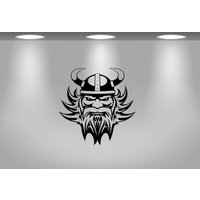 Wikinger Aufkleber, Kopf Helm Dekor, Wandkunst, Aufkleber von SimsTheVinylMaker