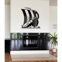 Wikinger-Schiff-Aufkleber, Wikinger Schiff Vinyl-Aufkleber, Wikinger-Boot-Aufkleber, Wikinger-Schiff-Dekor, Wikinger-Wand-Kunst, Themenzimmer, Drakar von SimsTheVinylMaker