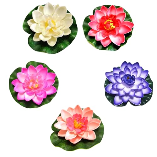 Simsky 5 Stück Künstliche Seerosen 10cm Schwimmende Kunstblumen Blumen Plastik Teichrose 5 Farben Artificialer Wasserlilie Lotus Eva-Schaum Seerose Lotusblüte für Terrasse Garten Pool Teich Simsky 5 Stück Künstliche Seerosen 10cm Schwimmende Kunstblumen Blumen Plastik Teichrose 5 Farben Artificialer Wasserlilie Lotus Eva-Schaum Seerose Lotusblüte für Terrasse Garten Pool Teich von Simsky
