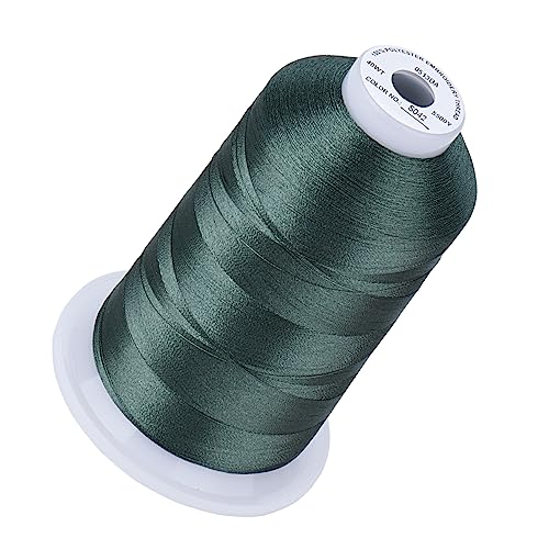 Simthread Stickgarn, 5000 m, 40 W, 100 % Polyester, 170 + lebendige Farben, hohe Geschwindigkeit, kompatibel mit Brother, Singer, Janome und mehr, Weidengrün S042 von Simthread