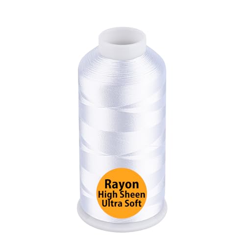 Simthread Rayon Stickgarn 5000m 40wt 100% Viskose für Nähmaschinen Professionell und für Zuhause, Reinweiß Simthread Rayon Stickgarn 5000m 40wt 100% Viskose für Nähmaschinen Professionell und für Zuhause, Reinweiß von Simthread