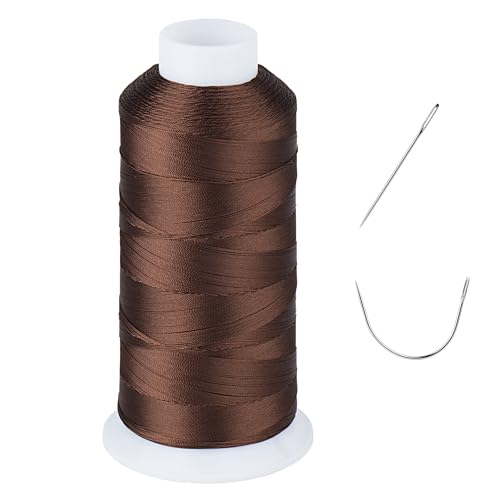 UV-beständig – strapazierfähiges Outdoor-Faden für Hand- oder Maschinennähen – Simthread 100 % Polyester, gebondeter Faden, Tex 69 (12 Watt) – 1377 m, NP-D.Braun von Simthread