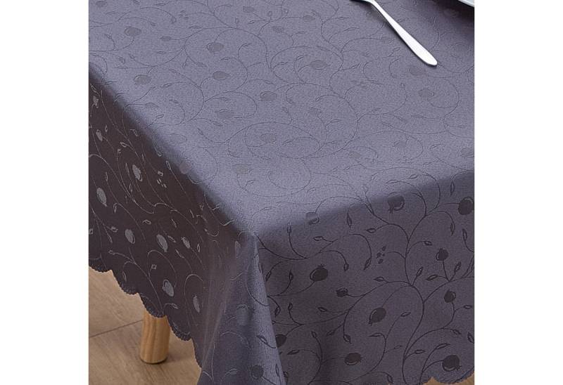 Simurq Tischdecke Abwaschbar - Lotuseffekt, Wasserabweisend & Pflegeleicht Tischdecken (Tischdecke weiß Grau Beige Tischdecke Rund - Tischtuch Table Cloth) von Simurq