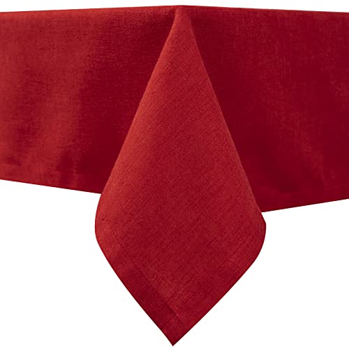 Simurq Tischdecke Abwaschbar -Wasserabweisend |Tischdecke rechteckig Leinenoptik-Lotuseffekt | Pflegeleicht & fleckenabweisend Tischdecken | Tischdecke Rot -Tischtuch Table Cloth (Rot, 130x170 cm) von Simurq