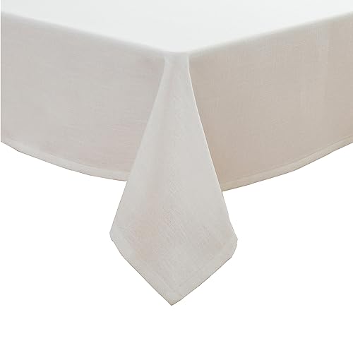 Simurq Tischdecke Abwaschbar- Wasserabweisend |Tischdecke rechteckig Leinenoptik -Lotuseffekt | Pflegeleicht & fleckenabweisend Tischdecken |Tischdecke weiß -Tischtuch Table Cloth (Weiß, 130x160 cm) von Simurq