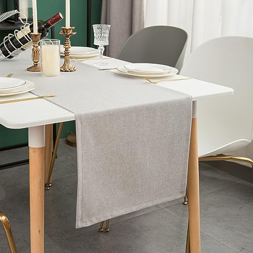 Simurq Tischläufer Modern | Tischläufer Abwaschbar – Wasserabweisend - Lotuseffekt | Tischläufer Outdoor - Pflegeleicht | Tischläufer Grau | Table Runner Tischband (Grau, 30x120 cm) von Simurq