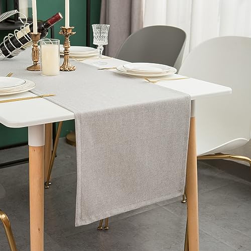 Simurq Tischläufer Modern | Abwaschbar, Wasserabweisend, Lotuseffekt | Outdoor, Pflegeleicht | Grau | Table Runner Tischband (Grau, 40x180 cm) von Simurq
