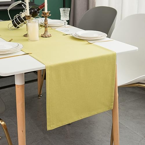 Simurq Tischläufer Modern | Tischläufer Abwaschbar – Wasserabweisend - Lotuseffekt | Tischläufer Outdoor - Pflegeleicht | Tischläufer Grün | Table Runner Tischband (Grün (Pistazien), 40x180 cm) von Simurq