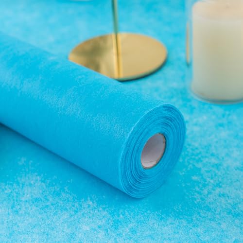 Simurq Vlies Tischläufer Modern | Tischband Tischdeko Geburtstag & Hochzeitsdeko Tisch Deko | Table Runner Tischläufer Rolle Einweg | Tischläufer Blau (Aqua Blau, 30 cm x 25 m) von Simurq