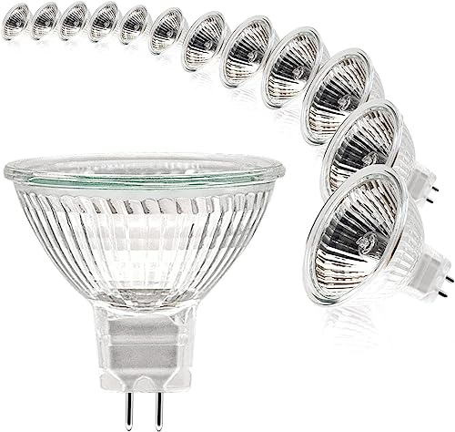 Simusi 12x MR16 Halogen 12V 20W, GU5.3 Deckenglühbirnen 2 Pin Dimmbar, Spot Glühbirnen, Reflektor 2700K Warmweiß von Simusi