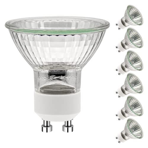 Simusi GU10 Halogen Leuchtmittel, Halogen Reflekto GU10 35W(6 Stück), Halogen Gu10 35 Watt Dimmbar, 2700K Warmweiß für Küche, Büro, Zuhause von Simusi