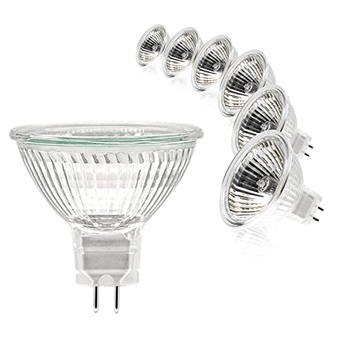 Simusi MR16 Halogen Leuchtmittel, Halogen 12V 35W MR16, GU5.3 Halogen 35W Deckenglühbirnen 2 Pin dimmbar, Halogen Spot Glühbirnen, Halogen Reflektor 2700K Warmweiß, 6er Pack von Simusi