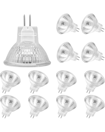 Simusi GU4 Halogen Leuchtmittel, MR11 12V 20W 12 Stück, MR11 20W Deckenglühbirnen 2 Pin Dimmbar, Halogen Spot Reflektor Glühbirnen 2700K Warmweiß von Simusi