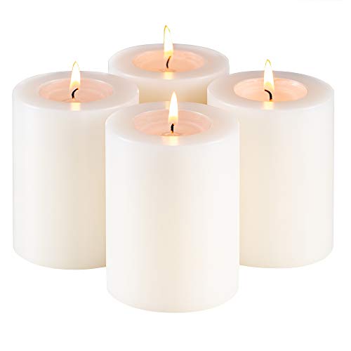 Sin! 4er Set Teelichthalter Trend warmweiß - ∅ 7 cm - Höhe 9 cm, Dauerkerze mit Teelicht in Kerzenform - Teelichtkerze in Kerzenoptik - Kunststoffkerze mit Teelichteinsatz. von Sin!