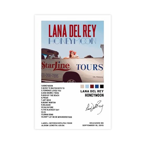Lana Del Rey Poster, Flitterwochen, limitiertes Poster, Leinwand, Schlafzimmer, Dekoration, Sport, Landschaft, Büro, Raumdekoration, Geschenk, ungerahmt, 20 x 30 cm Lana Del Rey Poster, Flitterwochen, limitiertes Poster, Leinwand, Schlafzimmer, Dekoration, Sport, Landschaft, Büro, Raumdekoration, Geschenk, ungerahmt, 20 x 30 cm von SinBii