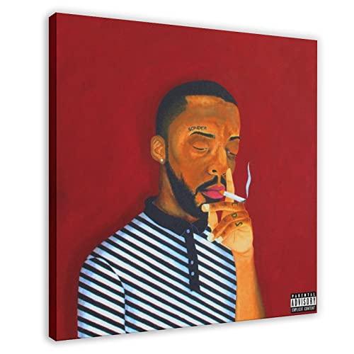 SinBii Brent Faiyaz Poster (1) Leinwand Poster Wandkunst Dekor Druck Bild Gemälde für Wohnzimmer Schlafzimmer Dekoration Rahmenstil 50 x 50 cm von SinBii